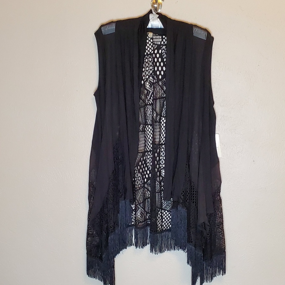 HAANI NWT LACE FRINGE VEST 3X